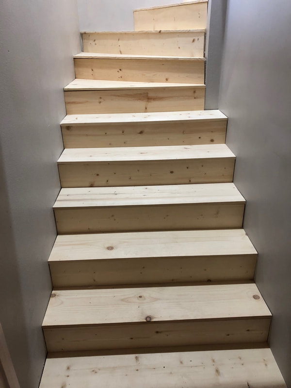 New pine over stair frame